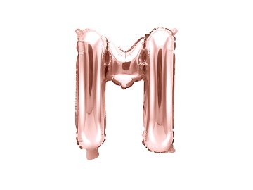 Foil Balloon Letter ''M'', 35cm, rose gold