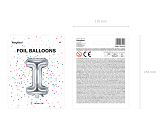 Foil Balloon Letter ''I'', 35cm, silver