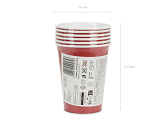 Paper Cups, dark red, 250ml (1 pkt / 6 pc.)