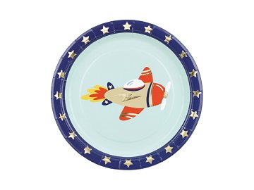 Paper plates Airplane, 18x18 cm, mix (1 pkt / 6 pc.)