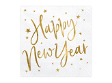 Napkins Happy New Year, white, 33x33cm (1 pkt / 20 pc.)