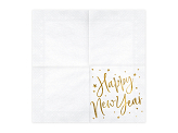 Napkins Happy New Year, white, 33x33cm (1 pkt / 20 pc.)