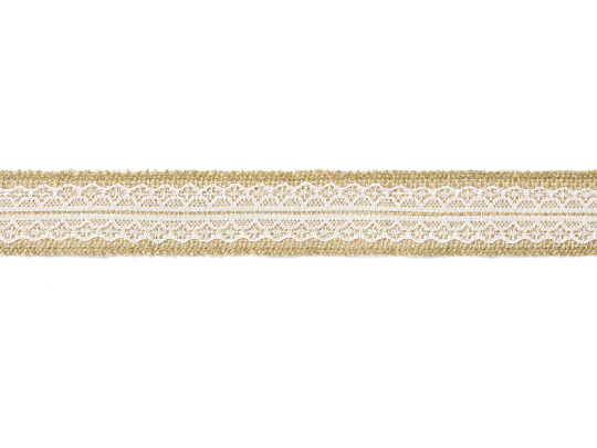 Jute tape with lace, 4x500cm