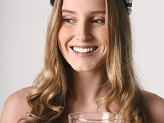 Headband ''18'' with ruffles and pearls