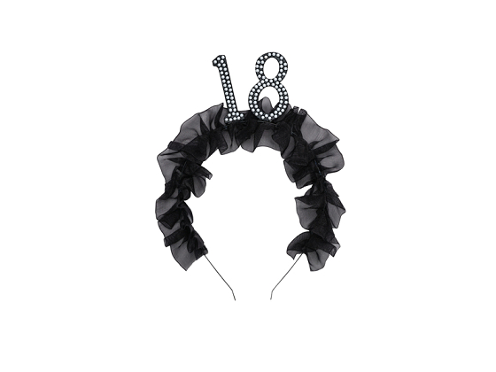 Headband ''18'' with ruffles and pearls