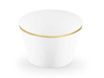 Cupcake wrappers, 4.8x7.6x4.6cm, white (1 pkt / 6 pc.)