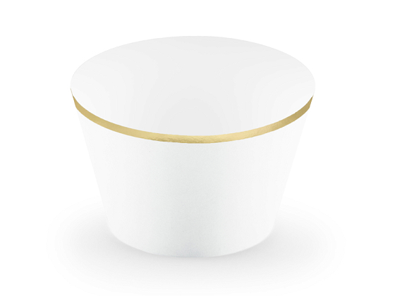 Cupcake wrappers, 4.8x7.6x4.6cm, white (1 pkt / 6 pc.)