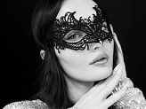 Lace carnival mask, black, 21 x 8 cm