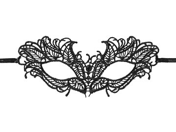 Lace carnival mask, black, 21 x 8 cm