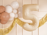 Foil Balloon Number ''5'', 72cm, beige