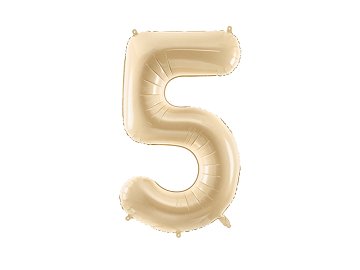 Foil Balloon Number ''5'', 72cm, beige