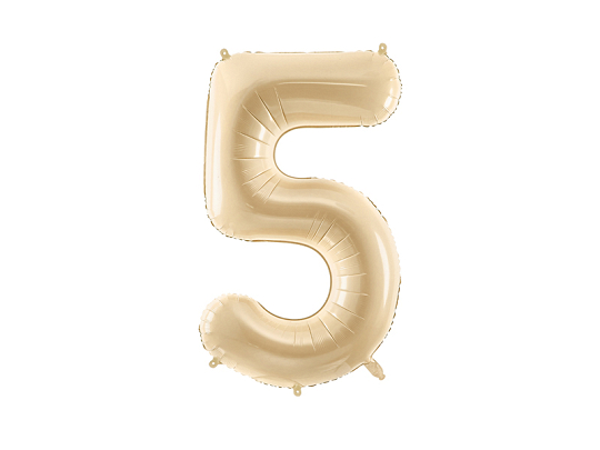Foil Balloon Number ''5'', 72cm, beige