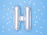 Foil Balloon Letter ''H'', 35cm, silver