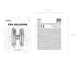 Foil Balloon Letter ''H'', 35cm, silver
