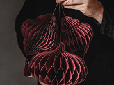 Paper honeycomb ornament Lantern, deep red, 13,2x15cm