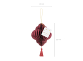 Paper honeycomb ornament Lantern, deep red, 13,2x15cm