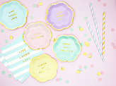 Napkins Yummy - Live Laugh Love, light blue, 33x33cm (1 pkt / 20 pc.)