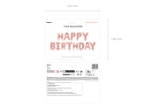 Foil Balloon Happy Birthday, 340x35cm, rose gold