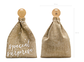 Jute sack Special Surprise, white, 40x55cm