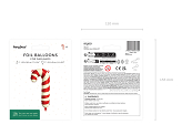 Foil balloon for garlands Candy cane, 15.5x31 cm, red and white (1 pkt / 5 pc.)
