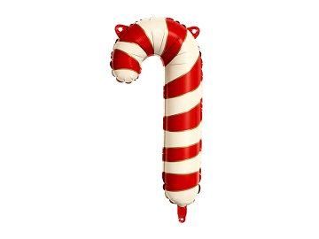 Foil balloon for garlands Candy cane, 15.5x31 cm, red and white (1 pkt / 5 pc.)