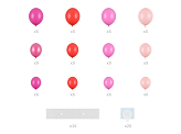 Balloon garland with frame, pink, 160 cm