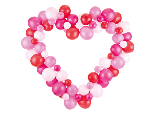 Balloon garland with frame, pink, 160 cm