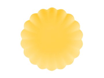 Plastic plates Frill, 22 x 22 cm, yellow (1 pkt / 4 pc.)
