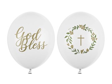 Balloons 30 cm, God Bless, Pastel Pure White (1 pkt / 50 pc.)