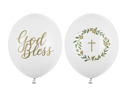 Balloons 30 cm, God Bless, Pastel Pure White (1 pkt / 50 pc.)