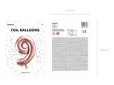 Foil Balloon Number ''9'', 86cm, rose gold