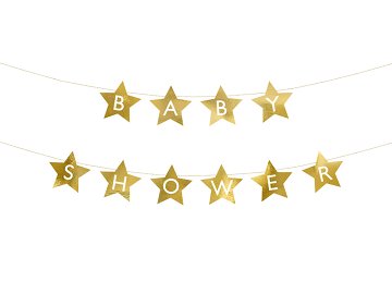 Banner Baby shower, 290x16.5 cm, gold
