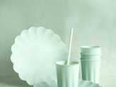 Plastic plates Frill, 22 x 22 cm, sage (1 pkt / 4 pc.)