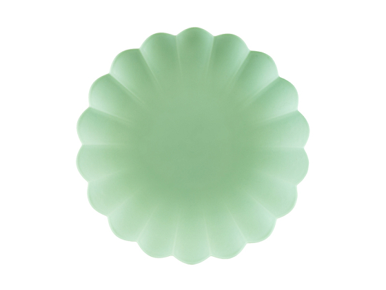 Plastic plates Frill, 22 x 22 cm, sage (1 pkt / 4 pc.)