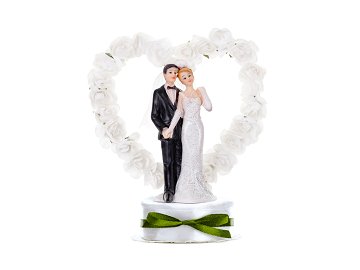 Cake Topper Newly-weds, white, 16cm