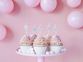 Birthday candles Stars, silver, 3.5cm (1 pkt / 5 pc.)