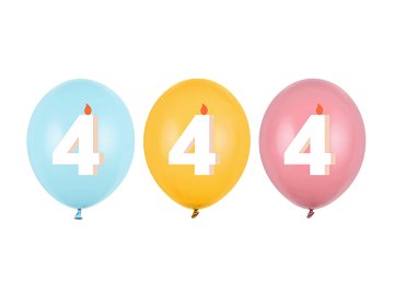 Balloons 30 cm, 4, mix (1 pkt / 50 pc.)