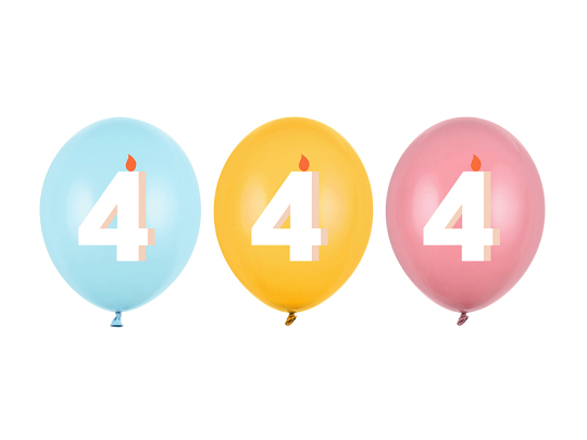 Balloons 30 cm, 4, mix (1 pkt / 50 pc.)