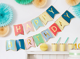 Banner Happy Birthday, mix, 15 x 175 cm