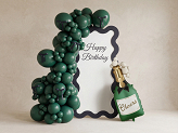 Foil balloon Champagne, 34x93 cm, dark green