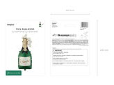 Foil balloon Champagne, 34x93 cm, dark green