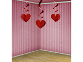 Swirls Hearts, red, 60cm (1 pkt / 3 pc.)