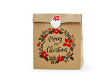 Gift bags Merry Little Christmas, kraft, 25x11x27cm (1 pkt / 3 pc.)