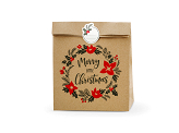 Gift bags Merry Little Christmas, kraft, 25x11x27cm (1 pkt / 3 pc.)