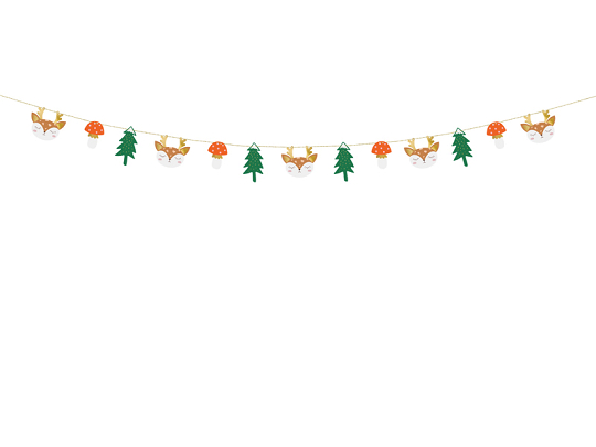 Paper garland Forest, mix, 1.7m