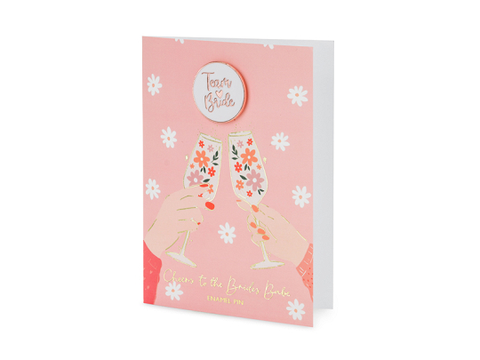 Card with enamel pin Bride Team, 10.5x15 cm