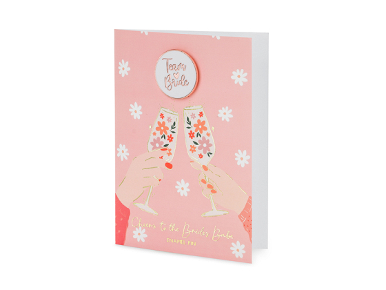 Card with enamel pin Bride Team, 10.5x15 cm