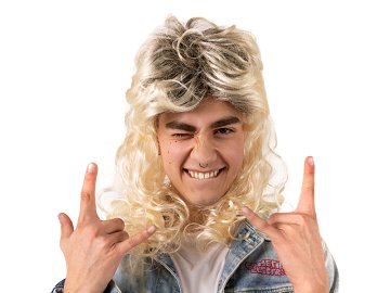 80s wig, long hair, blonde