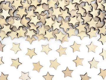 Wooden confetti Stars, 2x2cm (1 pkt / 50 pc.)
