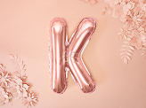 Foil Balloon Letter ''K'', 35cm, rose gold